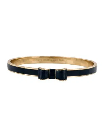 Pre-owned Kate Spade Enamel Bow Bangle Bracelet, 7.75" In Blue