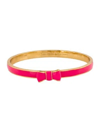 Pre-owned Kate Spade Enamel Bow Bangle Bracelet, 8" In Multi