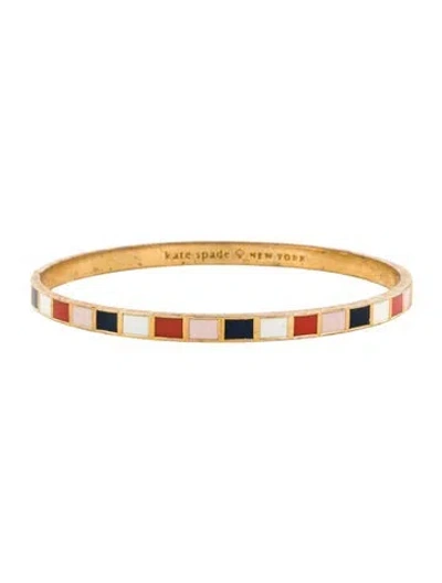 Pre-owned Kate Spade Enamel Color Block Bangle, 8.25" In Multi