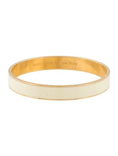 Pre-owned Kate Spade Enamel Crème De La Crème' Idiom Bangle Bracelet, 8" In Neutrals