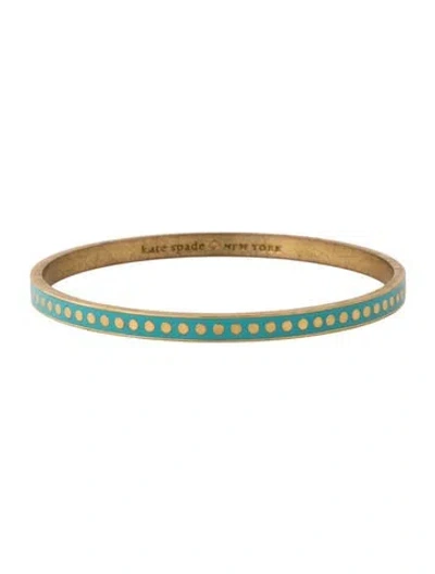 Pre-owned Kate Spade Enamel "et Cetera, Et Cetera" Bangle Bracelet, 8" In Blue