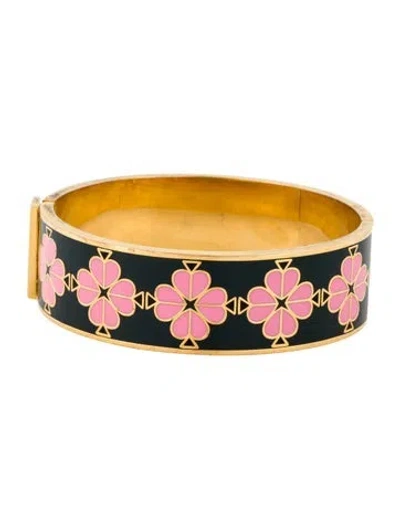 Pre-owned Kate Spade Enamel Flower Bangle Bracelet, 7" In Multi