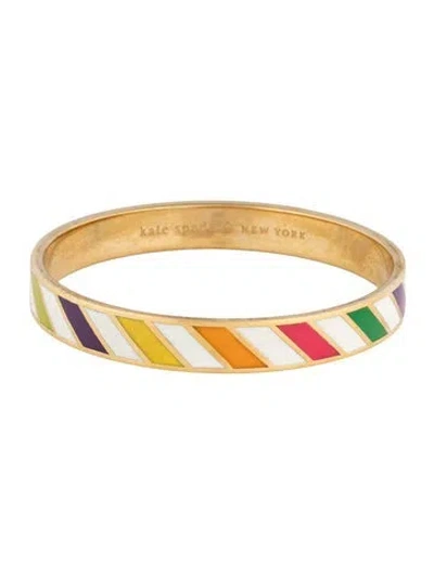 Pre-owned Kate Spade Enamel Flying Colors Idiom Bangle Bracelet, 8.25" In Blue/green/purple
