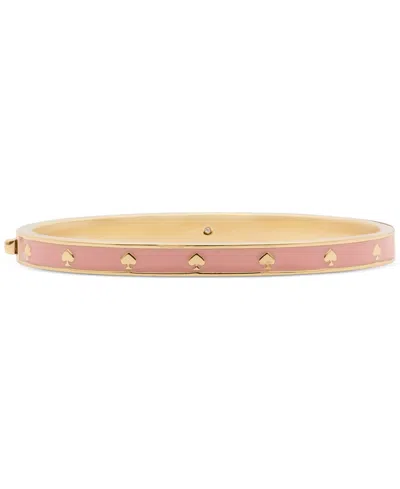 Kate Spade Enamel Hinged Spade Bangle Bracelet In Pink