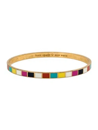 Pre-owned Kate Spade Enamel "hit Your Stride" Bangle Bracelet, 8.25" In Multi