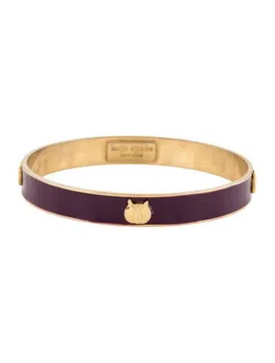 Pre-owned Kate Spade Enamel Owl Bangle Bracelet, 8.25" In Purple