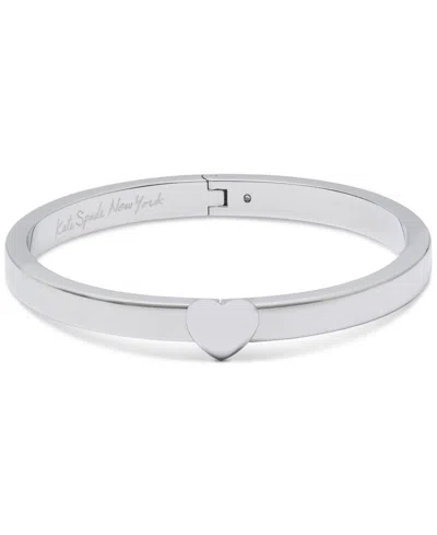 Kate Spade Enamel Polished Heart You Bangle Bracelet In Metallic