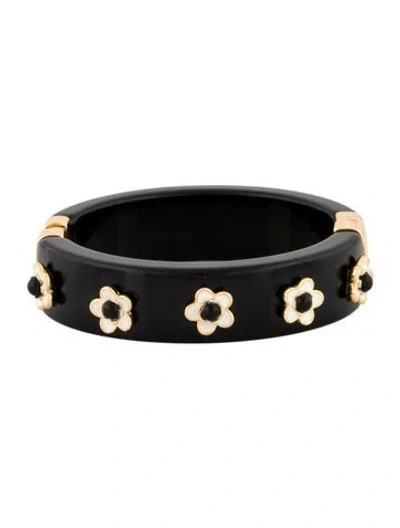 Pre-owned Kate Spade Enamel, Resin & Glass Mod Floral Bangle Bracelet, 6.75" In Multi