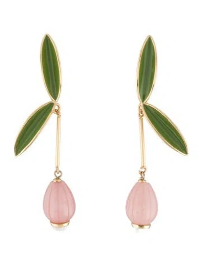 Pre-owned Kate Spade Enamel, Resin & Stone Drop Earrings In Multicolor