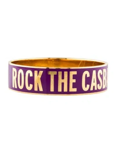 Pre-owned Kate Spade Enamel ''rock The Casbah'' Bangle Bracelet, 8.25" In Purple