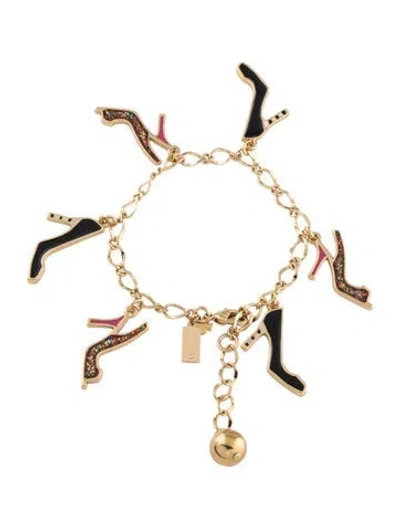 Pre-owned Kate Spade Enamel Shoe In Charm Bracelet, 8" In Multicolor