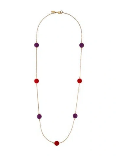 Pre-owned Kate Spade Enamel Station Necklace, 34.5" In Multi