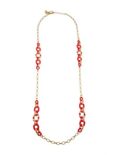 Pre-owned Kate Spade Enamel Station Necklace, 40" In Multi