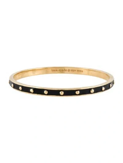 Pre-owned Kate Spade Enamel Stud Bangle Bracelet, 8" In Black