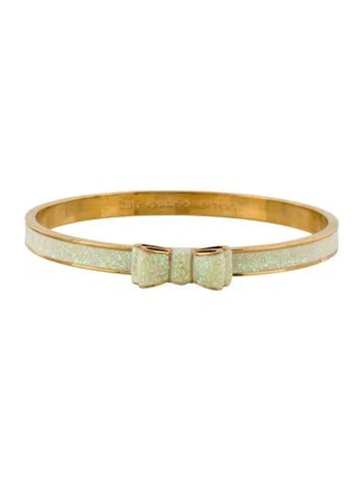 Pre-owned Kate Spade Enamel 'take A Bow' Bangle Bracelet, 8.25" In Multi