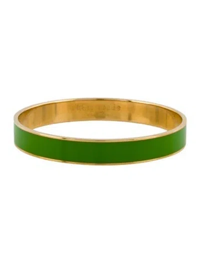Pre-owned Kate Spade Enamel "the Grass Is Always Greener" Bangle Bracelet, 8"