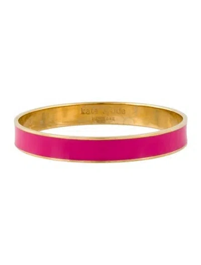 Pre-owned Kate Spade Enamel "tickled Pink " Bangle Bracelet, 8" In Multi