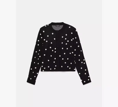 Kate Spade Enchanted Dot Nell Cardigan In Black