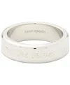Kate Spade Engraved Idiom Script Band Ring In Silver