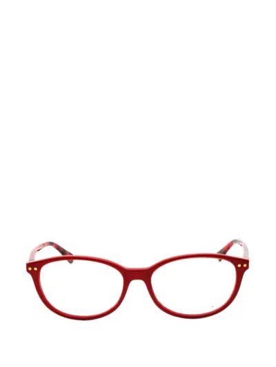 Kate Spade Evangeline Oval-frame Glasses In Red