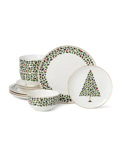 Kate Spade Evergreen 12-piece Dinnerware Set In Green