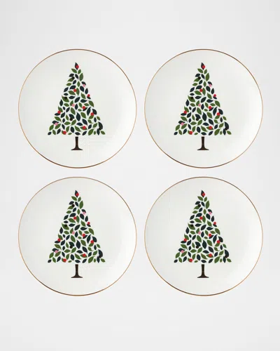 Kate Spade Evergreen 4-piece Accent Plates In Ivory