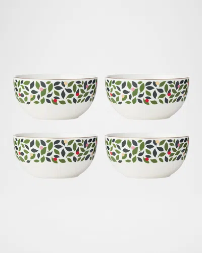 Kate Spade Evergreen 4-piece Soup/cereal Bowls In Ivory