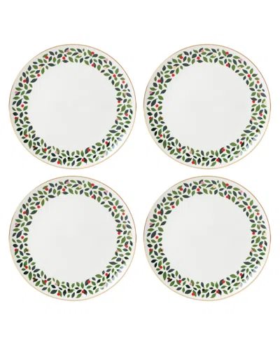 Kate Spade Evergreen 4-piece Dinner Plates In Green