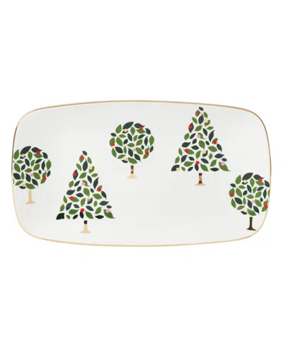 Kate Spade Evergreen Hors D'oeuvres Tray In White And Ivory