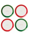 Kate Spade Evergreen Rim Accent Plates, Set Of 4 In White