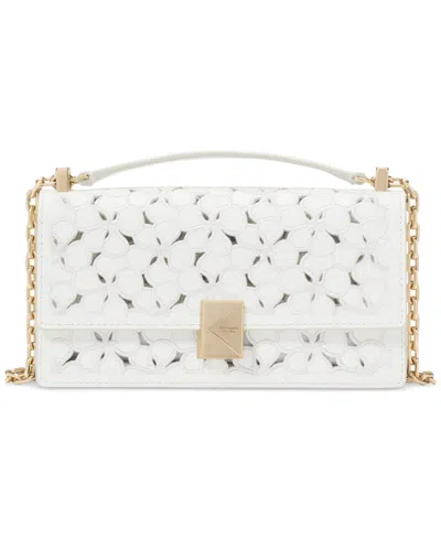 Kate Spade Eyelet Deco Mini Leather Crossbody Bag In True White