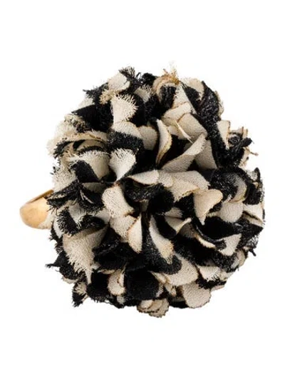 Pre-owned Kate Spade Fabric 'date Night' Floral Cocktail Ring In Multi