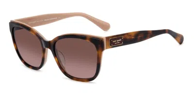Kate Spade Fatimah 2/s 086/3x Women's Sunglasses Tortoiseshell Size 55 In Dark Tortoise On Beige Brown