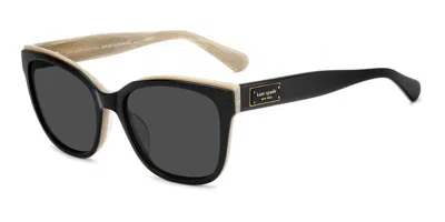 Kate Spade Fatimah 2/s 0wm/ir Women's Sunglasses Black Size 55 In Black On Beige Brown