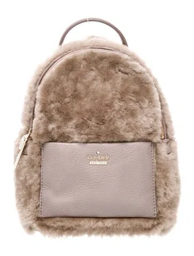 Pre-owned Kate Spade Faux Fur Backpack In Neutral