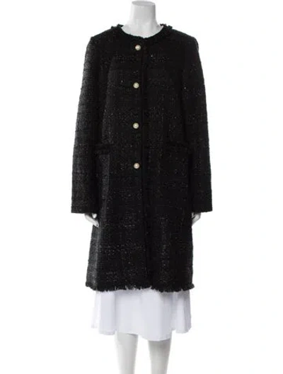 Pre-owned Kate Spade Faux Fur Coat In Black