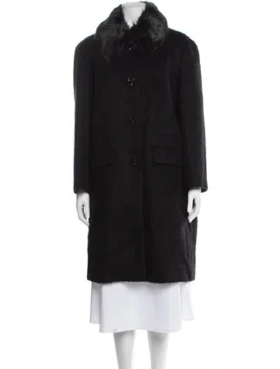 Pre-owned Kate Spade Faux Fur Coat In Black