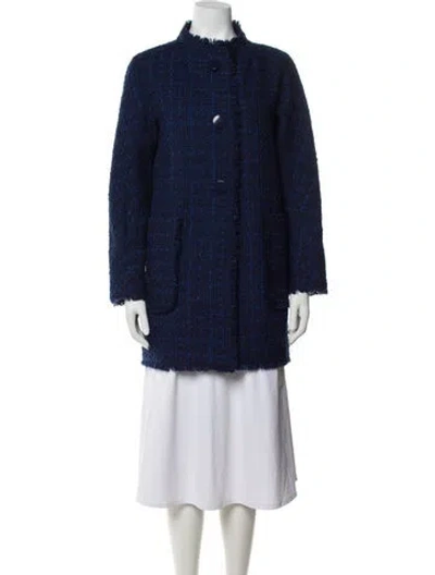 Pre-owned Kate Spade Faux Fur Coat In Blue