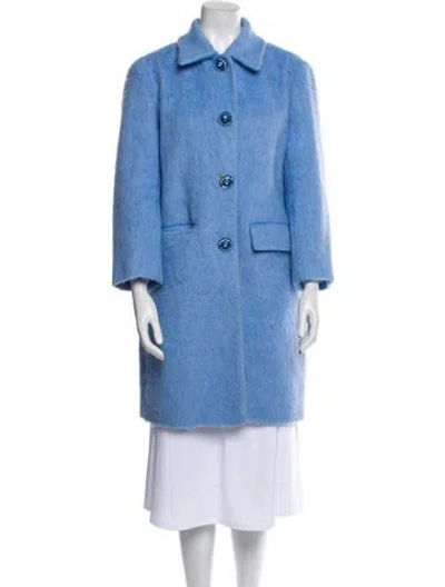 Pre-owned Kate Spade Faux Fur Coat In Blue
