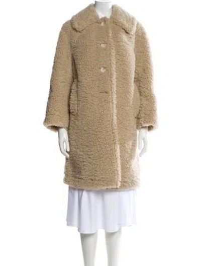 Pre-owned Kate Spade Faux Fur Coat In Neutral