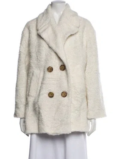 Pre-owned Kate Spade Faux Fur Coat In Neutrals