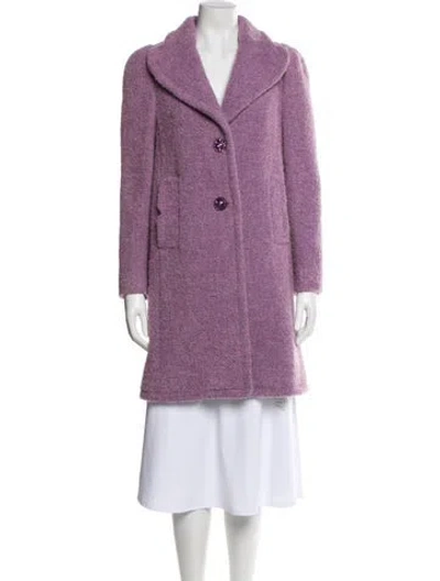 Pre-owned Kate Spade Faux Fur Coat In Purple