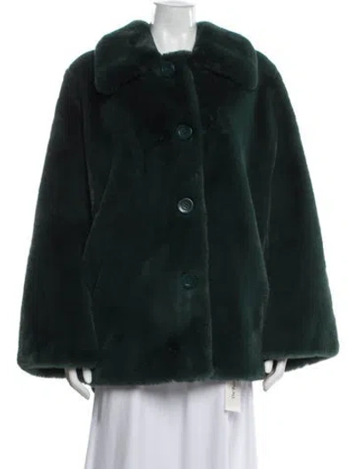 Pre-owned Kate Spade Faux Fur Coat W/ Tags In Green