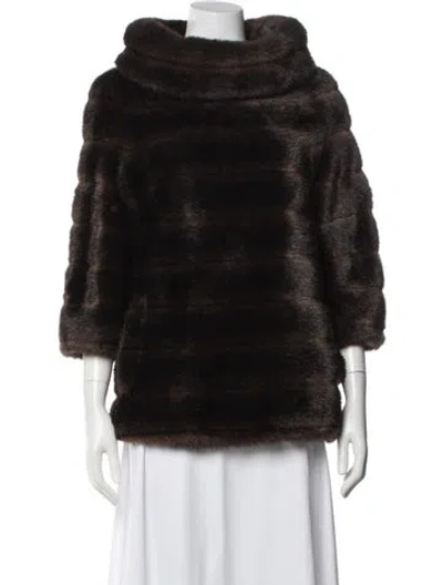 Pre-owned Kate Spade Faux Fur Faux Fur Coat In Multi