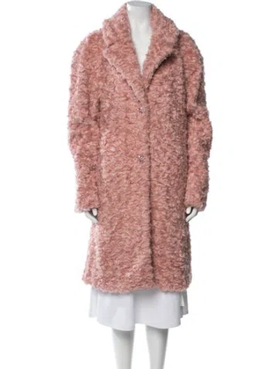 Pre-owned Kate Spade Faux Fur Faux Fur Coat In Pink