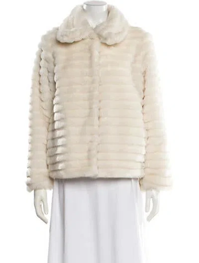 Pre-owned Kate Spade Faux Fur Faux Fur Jacket In Brown