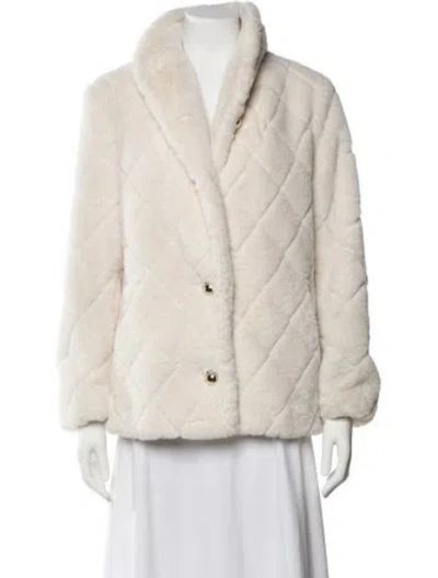 Pre-owned Kate Spade Faux Fur Faux Fur Jacket In Neutral