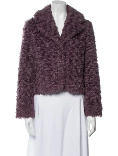 Pre-owned Kate Spade Faux Fur Faux Fur Jacket In Purple
