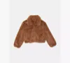 Kate Spade Faux Fur Jacket In Brown