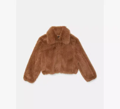 Kate Spade Faux Fur Jacket In Brown